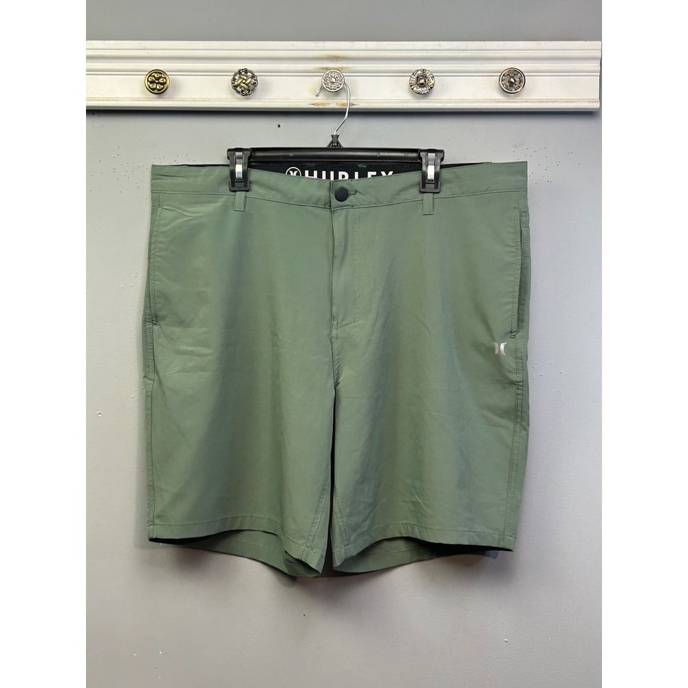 Hurley Hybrid Shorts Mens 40 Green Quick Dry Stretch Chino Board Shorts 9 Inseam